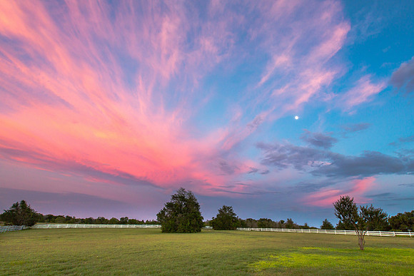Texas Sky, Fenceline, at the Ranch, near La Grange