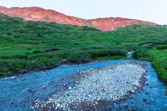 Mount Baldy and Braided Creekbed, Paradise Divide, Gunnison National Forest