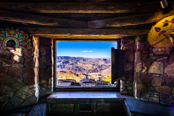 From inside the Desert View Watchtower