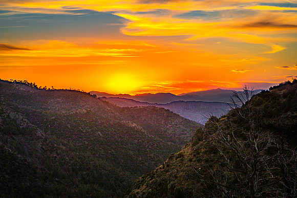Arizona Sunset from Pinery Canyon Road, Chiricahua hills