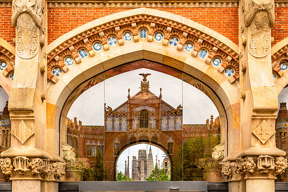 View of La Sagrada Famiglia from Recent Modernite de Sant Pau Museum