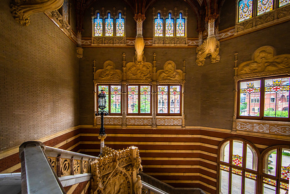 Detail from former Administration Building, Recinte Moderniste de Sant Pau, Barcelona