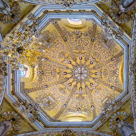 Ceiling Detail, Templo de San Francisco, Acatepec
