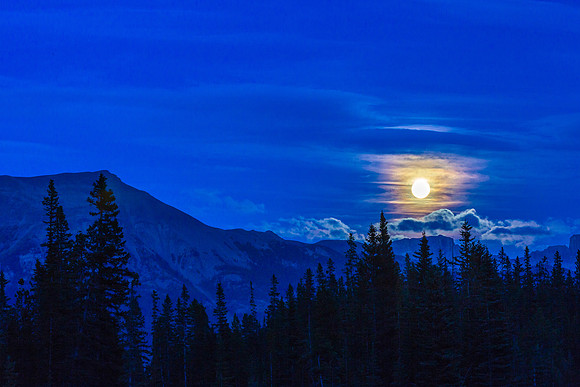 Canadian Rocky Moonrise, Banff National Park