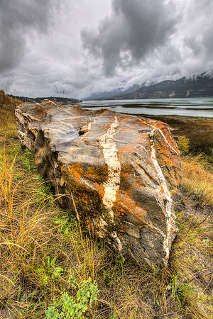 Striped Glacial Erratic, Canal Flats, British Columbia