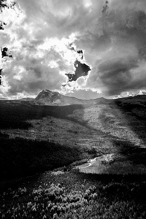 Break in the Clouds, Glacial Valley, Glacier National Park, Montana