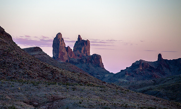 The Mule Ears at Dusk, Big Bend NP