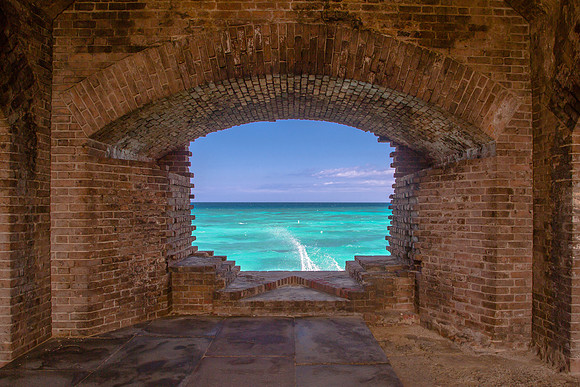 View through the Cannon Porthole, Fort Jefferson, Dry Tortugas National Park
