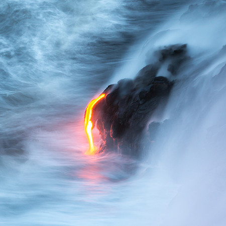 Kilauea Lava Flow, Ocean Steam, Hawaii