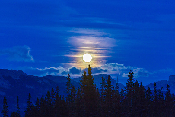 Canadian Rocky Moonrise, Banff National Park
