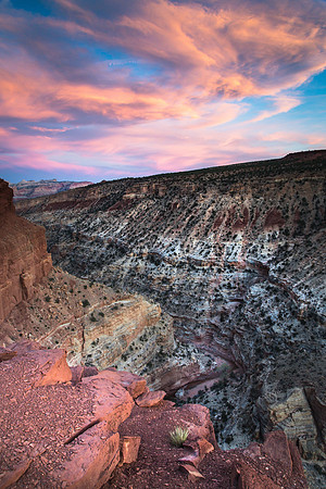 Sunset, Fremont River Goosenecks, Capitol Reef NP, Utah