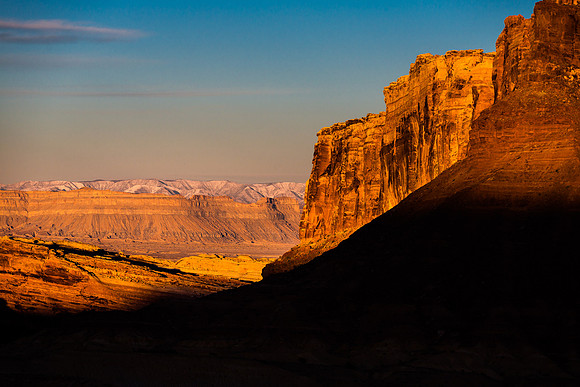Monuments in Late Light Along I-70, Utah