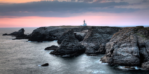 Sunset, Lighthouse at Pointe des Poulains, Belle ile
