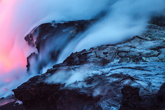 Kilauea Lava Flow, Ocean Steam, Hawaii
