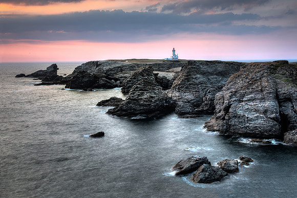 Sunset, Lighthouse at Pointe des Poulains, Belle ile