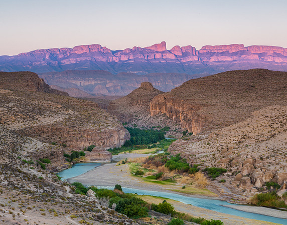Rio Grande River, Sierra del Carmen Mountains