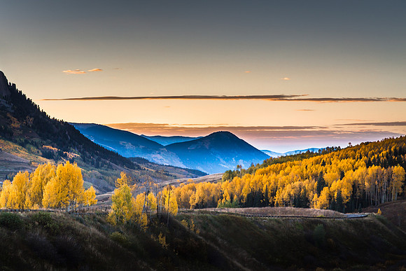 Fall Colors at Dawn, from Washington Gulch Road