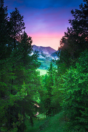 Summer Light at Sunset, Gunsight Pass