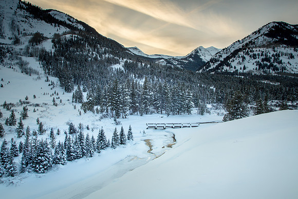 Gunsight Bridge at Dusk, Winter 2015