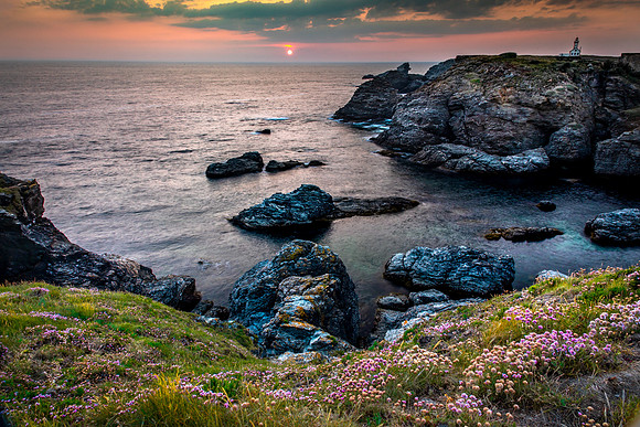 Sunset, Lighthouse at Pointe des Poulains, Belle ile