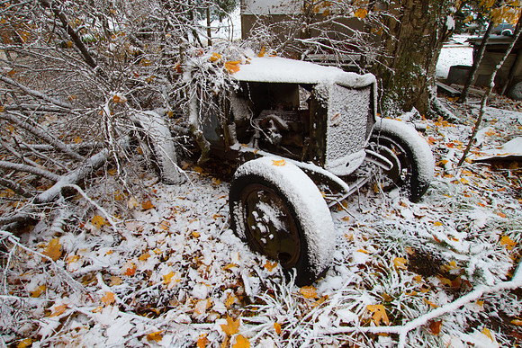 Old Tractor, First Snow, Michigan UP