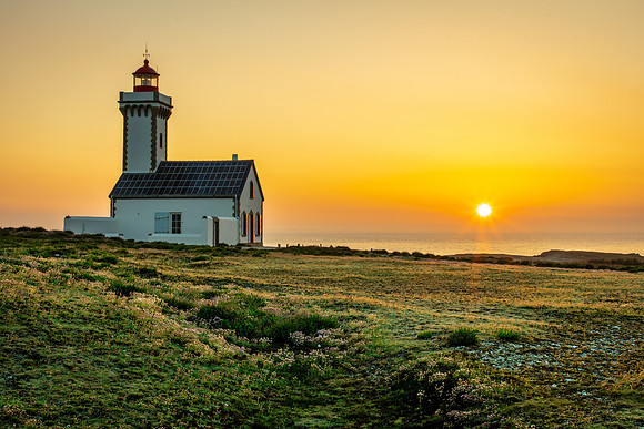 Sunrise, Lighthouse at Pointe des Poulains, Belle ile