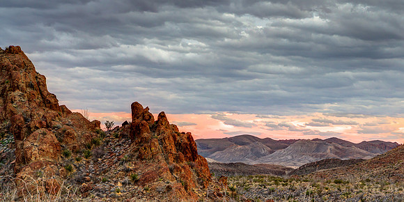 Rosy Light of Dusk, Badlands near Big Bend