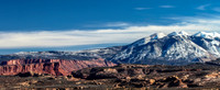 La Sal Mountains, Cliffs, View from Arches NP
