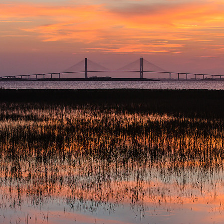 Dusk, Sidney Lanier Bridge, Jekyll Island (square)