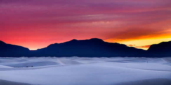 San Andres Mountains, Sand Dunes, Dusk at White sands New Mexico