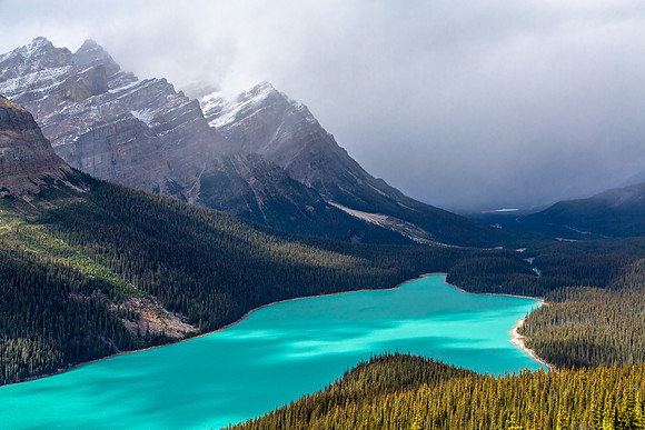 Peyto Lake, Passing Snow Shower