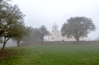 Morning Fog,  Mission Espiritu Santo, Goliad, Texas