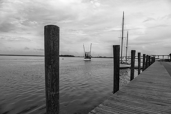 Boat Leaving, Appalachicola Harbor, Florida