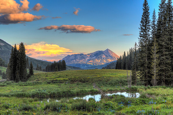 Last Light, Mt Crested Butte; Gothic Valley
