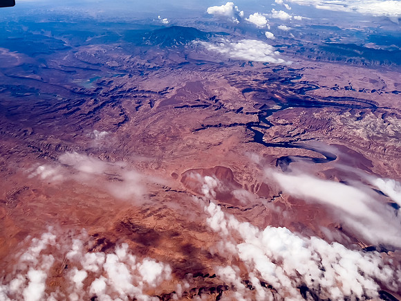 Colorado River with Navajo Mountain in the distance