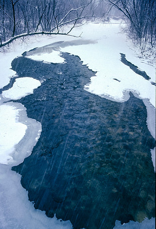 Wintery Pattern: Ice, Snow, River (Wisconsin)