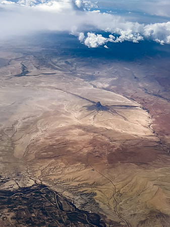 Shiprock and its volcanic dikes