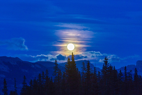 Canadian Rocky Moonrise, Banff National Park