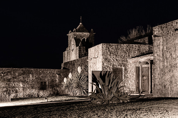 Night Lights, Presidio La Bahia, Goliad, texas