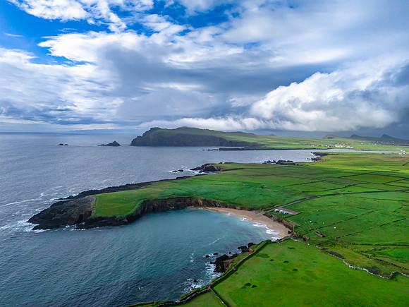Clogher Strand, Sybil Head, the Three Sisters (Drone Picture)